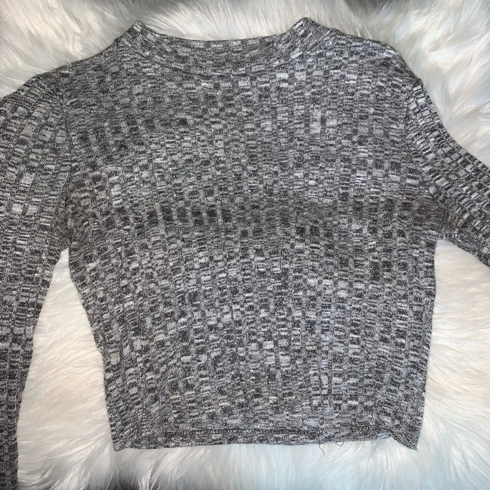 Long sleeve mock neck crop top
